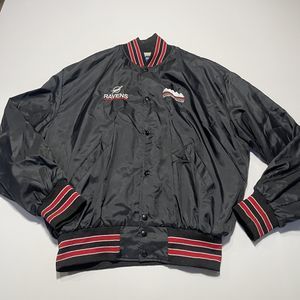 Holloway Bomber Jacket Men 2XL Black Red Vintage Y2K Baggy